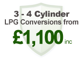 3-4 cyliner LPG conversion: £1,100inc